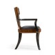 Full Back Art Deco High Lustre Santos Dining Arm Chair