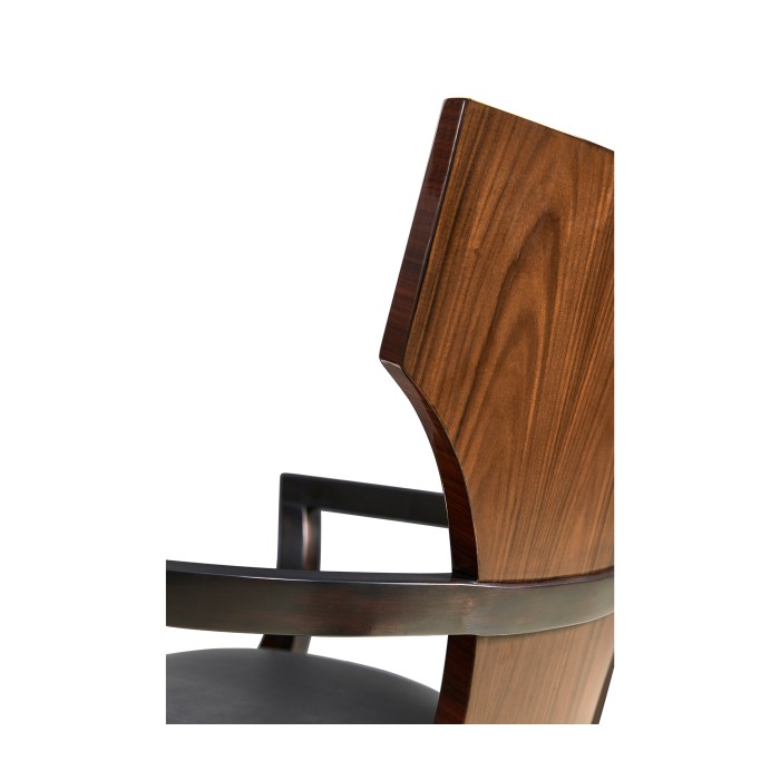 Full Back Art Deco High Lustre Santos Dining Arm Chair