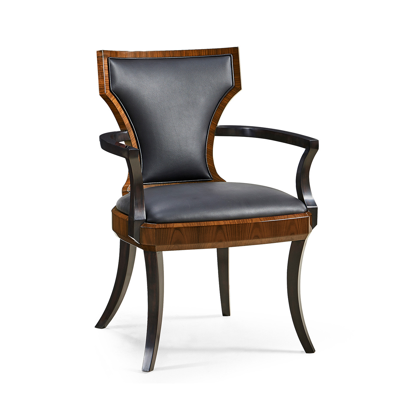 Full Back Art Deco High Lustre Santos Dining Arm Chair