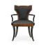 Full Back Art Deco Satin Santos Dining Arm Chair