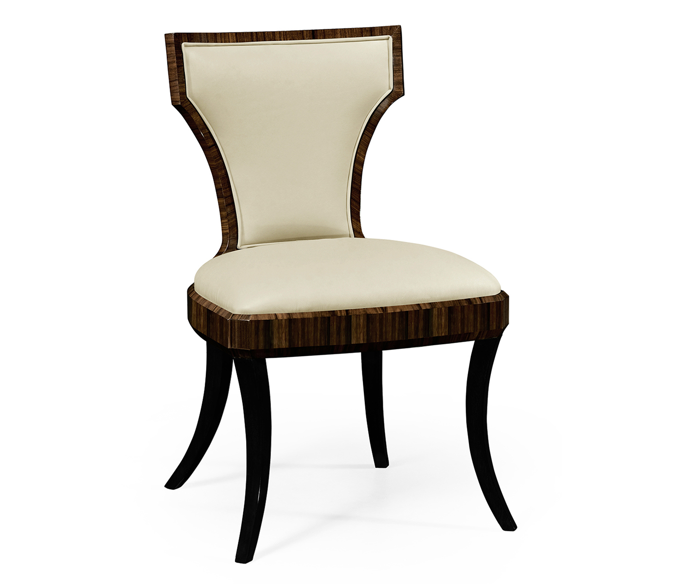 Full Back Art Deco Macassar Ebony Dining Side Chair