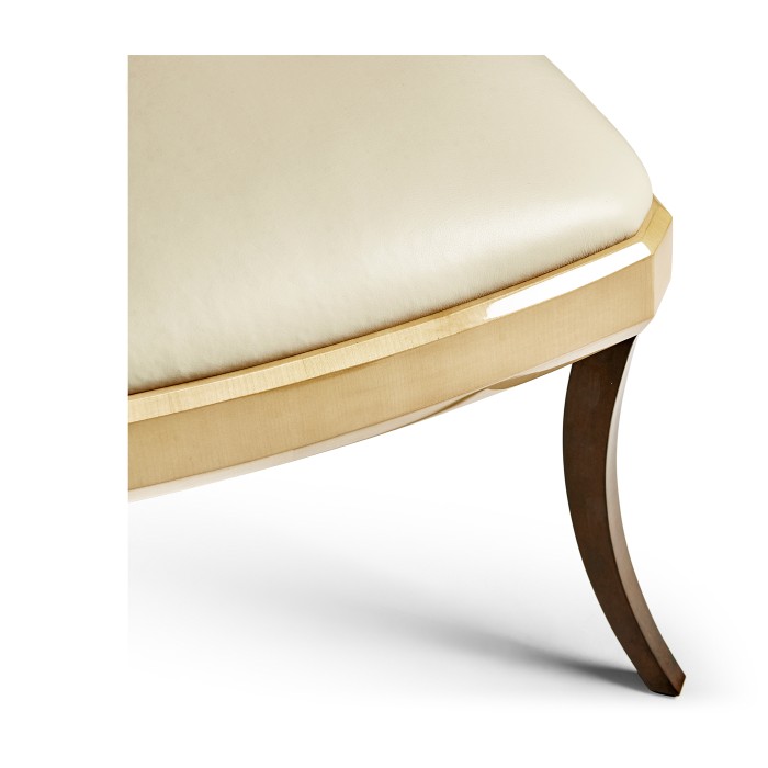 Full Back Art Deco Champagne Dining Side Chair