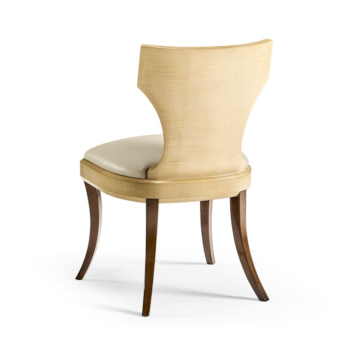 Full Back Art Deco Champagne Dining Side Chair