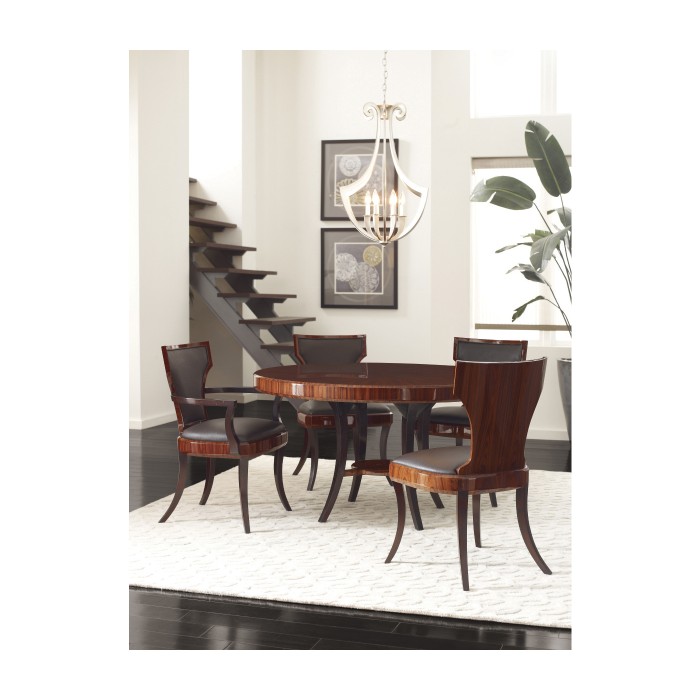 Full Back Art Deco High Lustre Santos Dining Side Chair