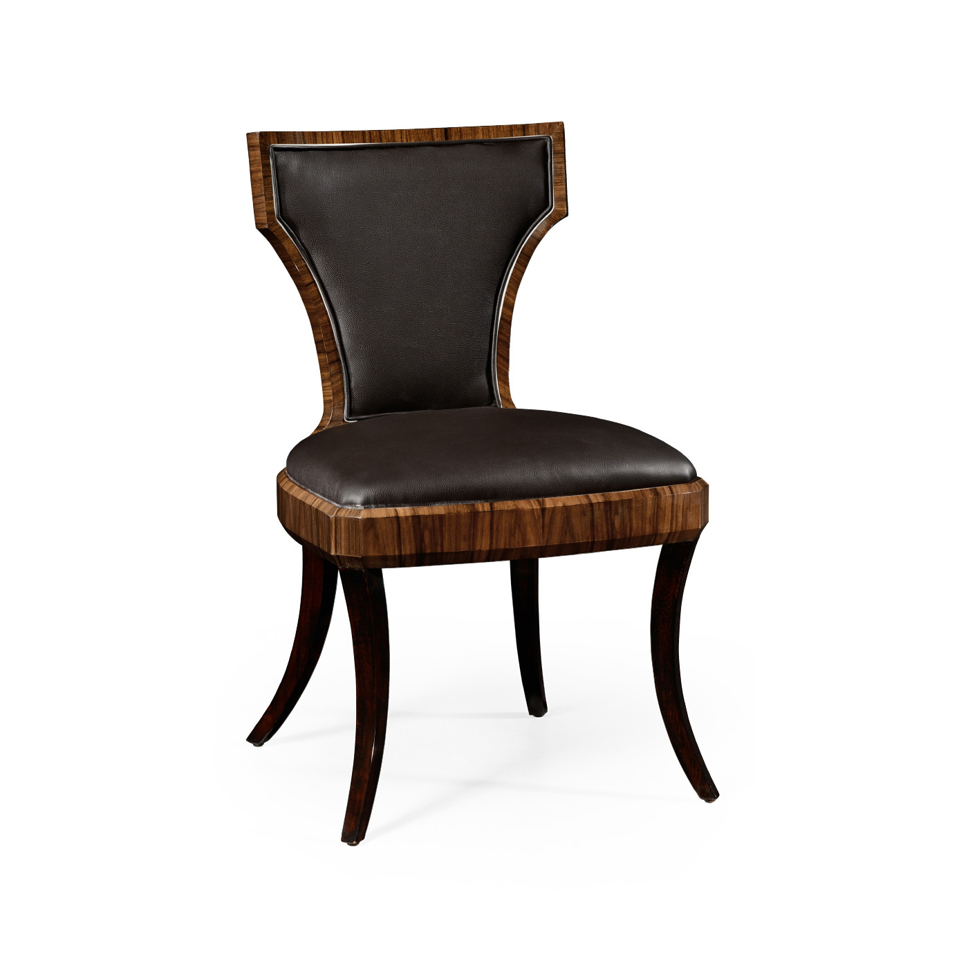 Full Back Art Deco Satin Santos Dining Side Chair