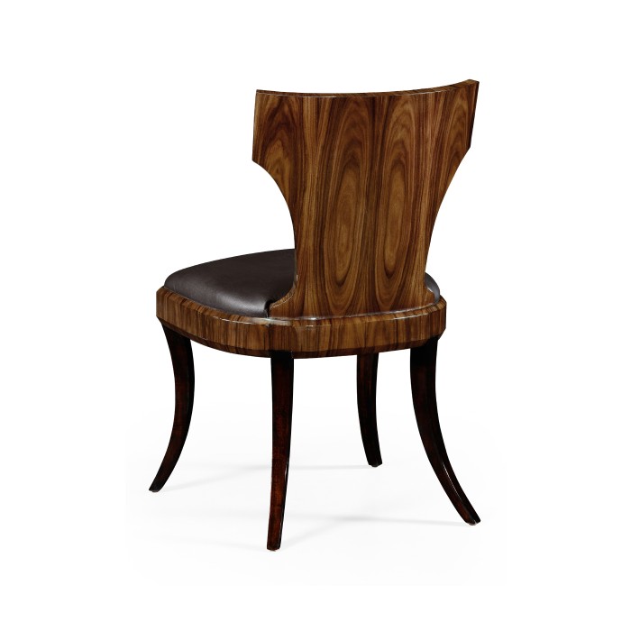 Full Back Art Deco Satin Santos Dining Side Chair