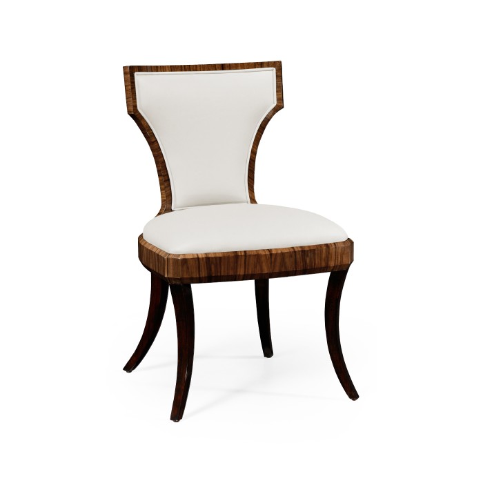 Full Back Art Deco Satin Santos Dining Side Chair