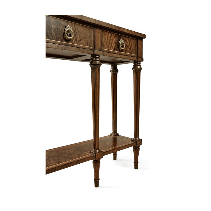 Dark Crotch Walnut Narrow Console