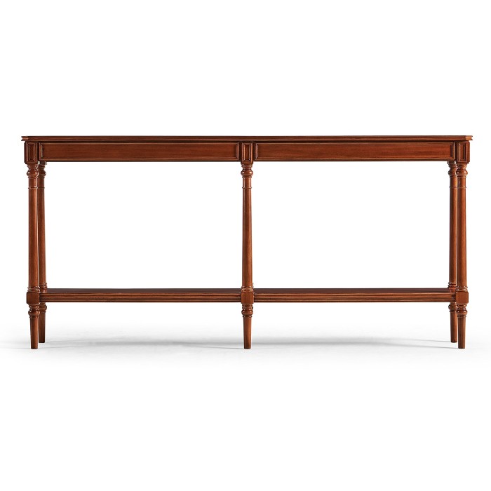 Country living style narrow walnut console