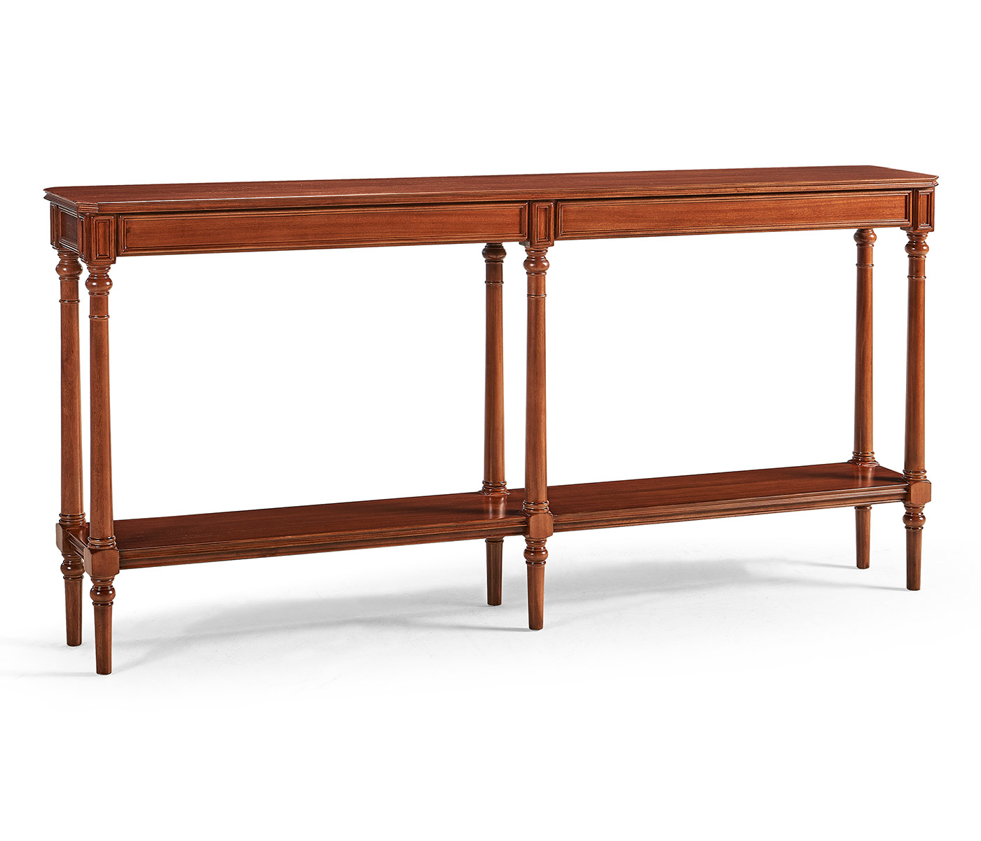 Country living style narrow walnut console