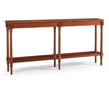 Country living style narrow walnut console