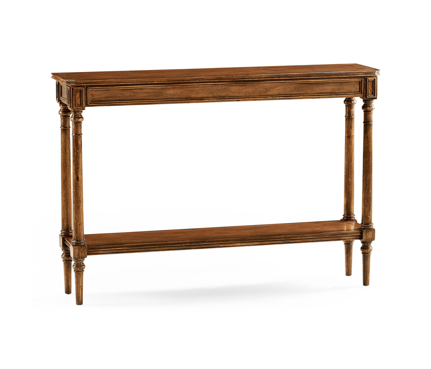 Country living style narrow walnut console