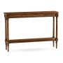 Country living style narrow walnut console