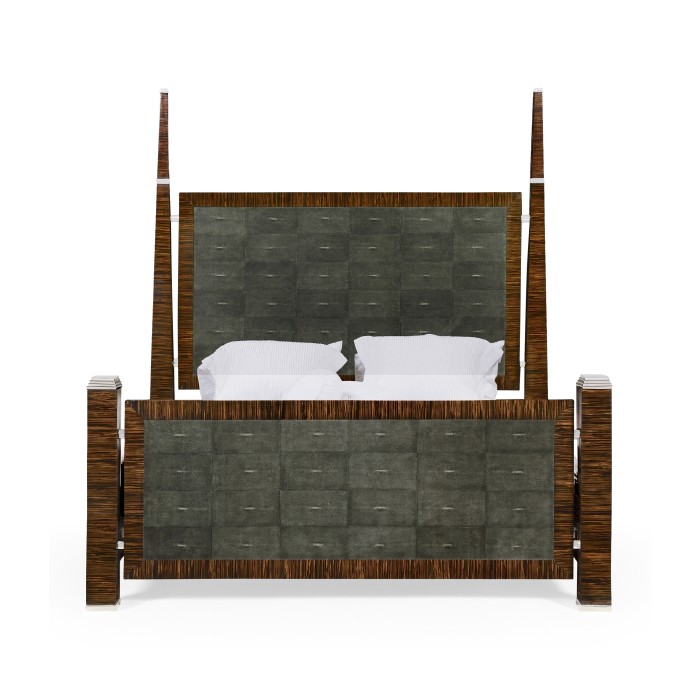 Faux Macassar & Anthracite Faux Shagreen Cali King Bed
