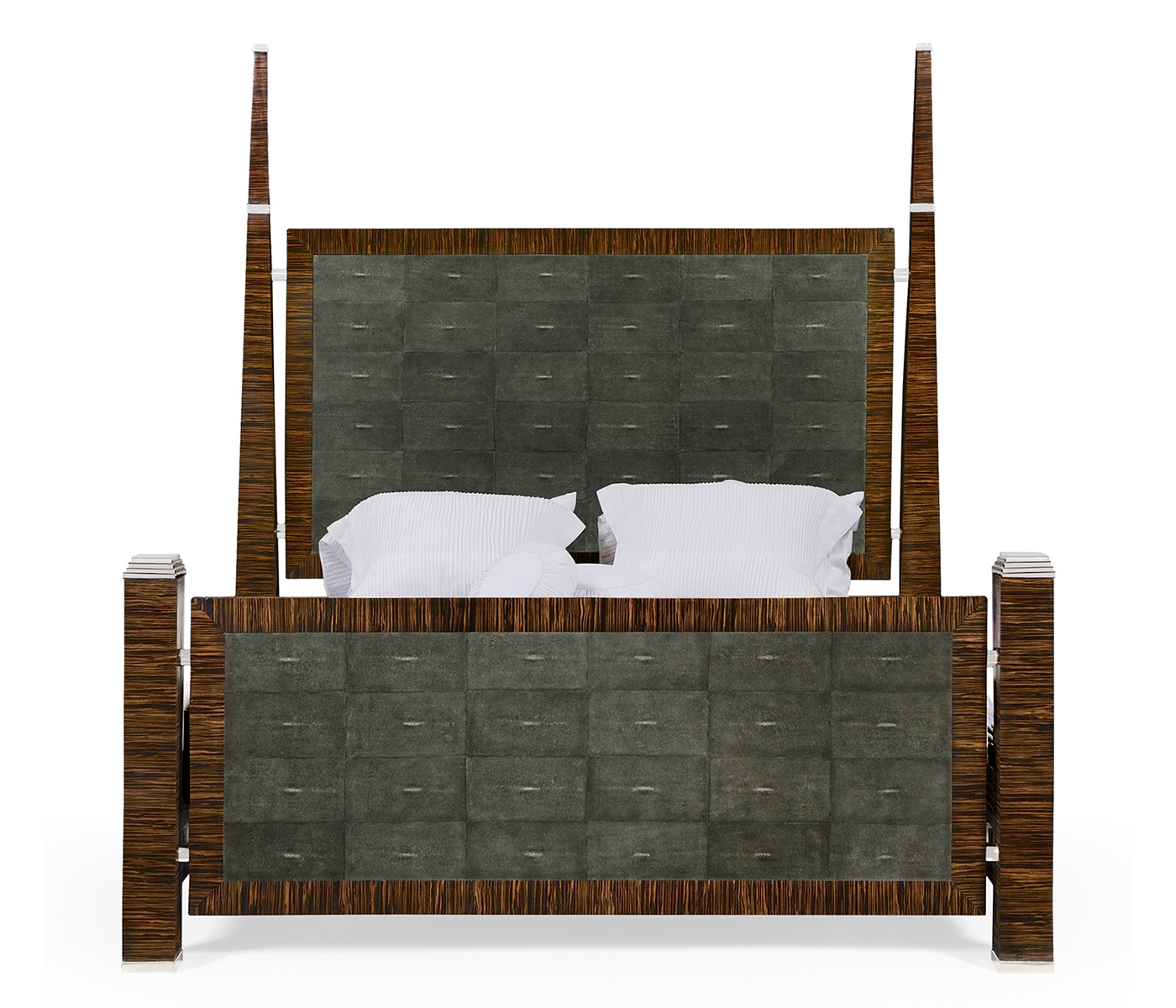 Faux Macassar & Anthracite Faux Shagreen UK King Bed