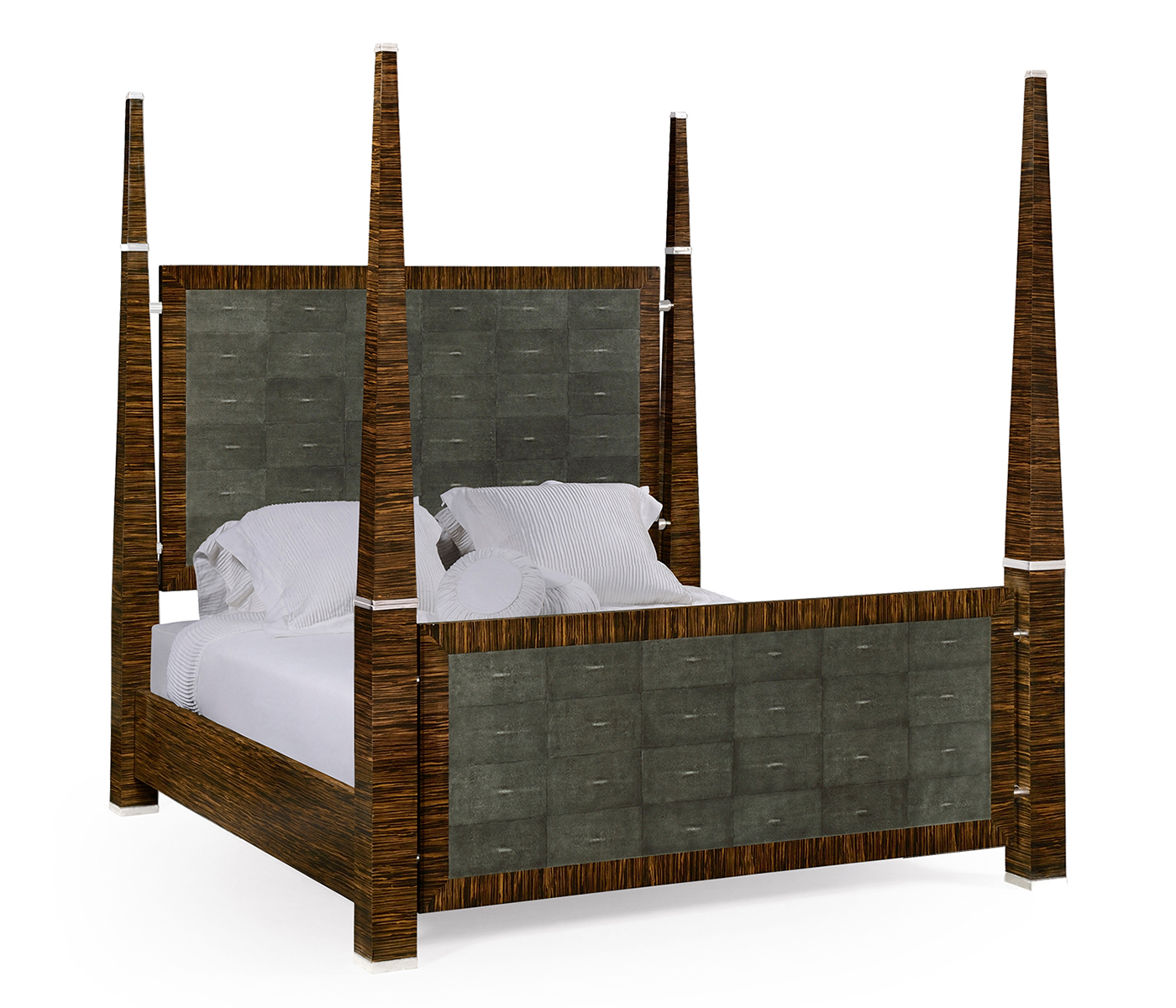 Faux Macassar & Anthracite Faux Shagreen UK King Bed