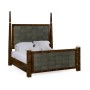 Faux Macassar & Anthracite Faux Shagreen UK Queen Bed