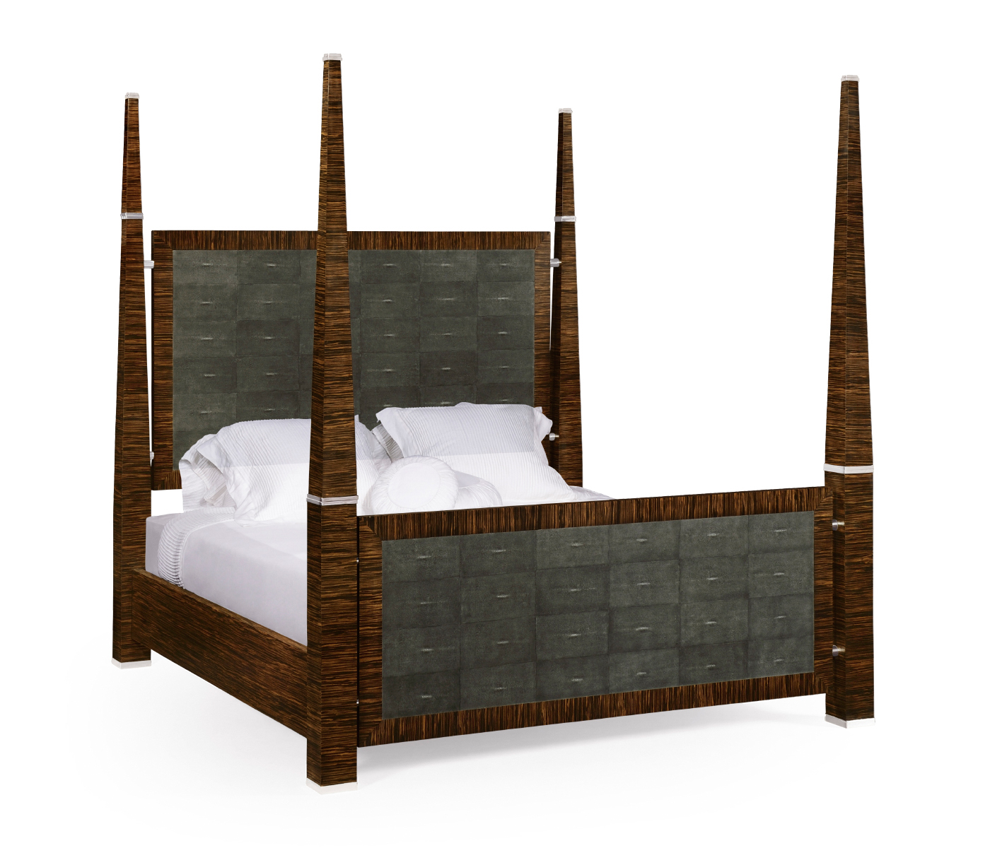 Faux Macassar & Anthracite Faux Shagreen US Queen Bed