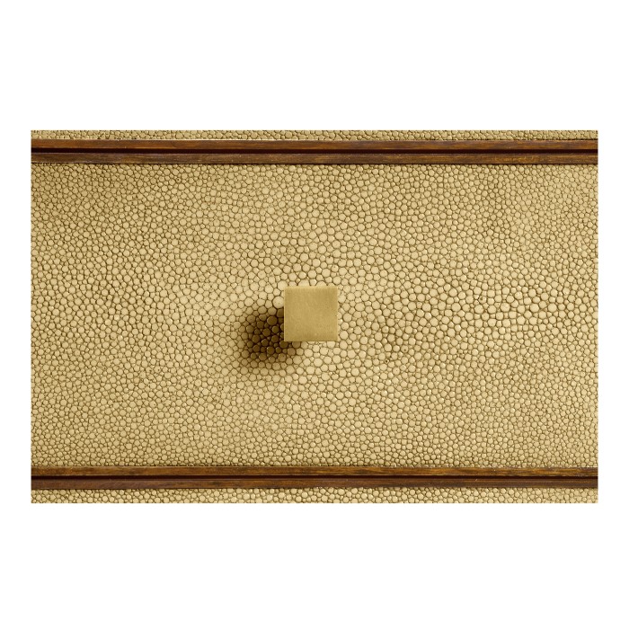 Ivory Shagreen Chest of Drawers with Brass