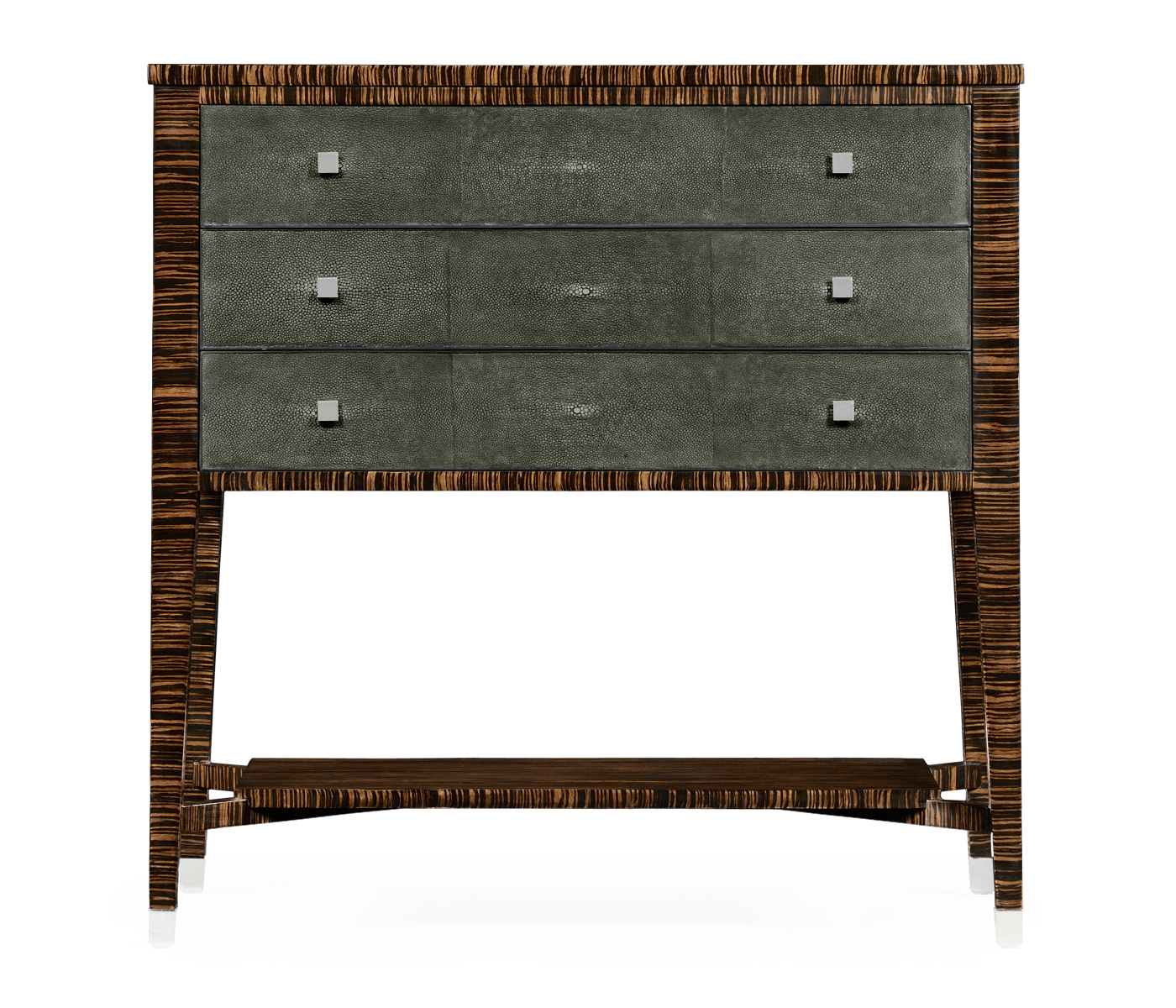Faux Macassar Ebony & Anthracite Shagreen Chest of Three Drawer