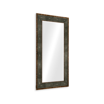 Faux Macassar Ebony & Anthracite Shagreen Floor Mirror