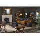 Faux Macassar Ebony & Anthracite Shagreen Floor Mirror