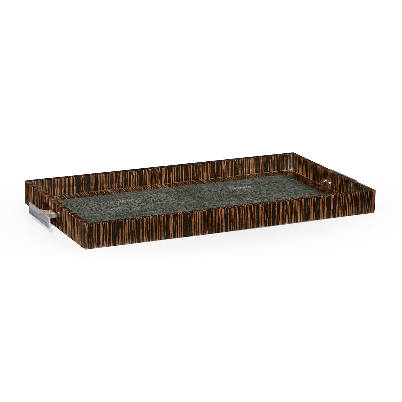 Faux Macassar Ebony & Anthracite Shagreen Tray