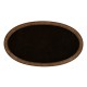 Hammered iron and burl oval coffee table