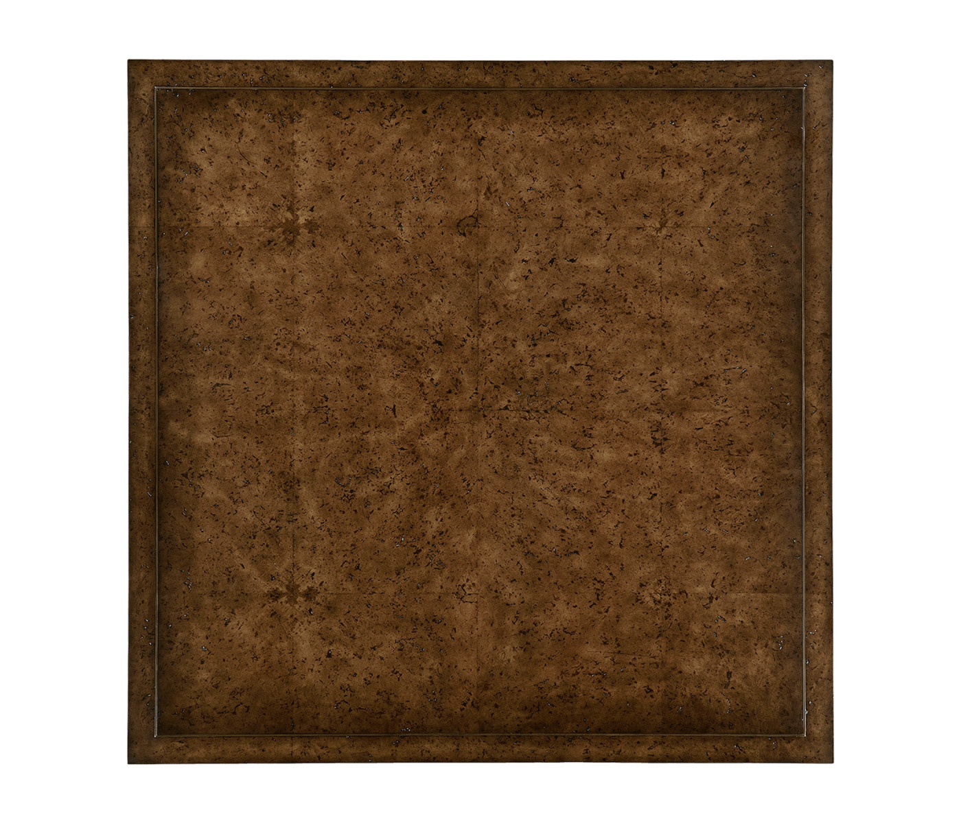 Hammered Iron and Burl Square Coffee Table