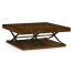 Hammered Iron and Burl Square Coffee Table