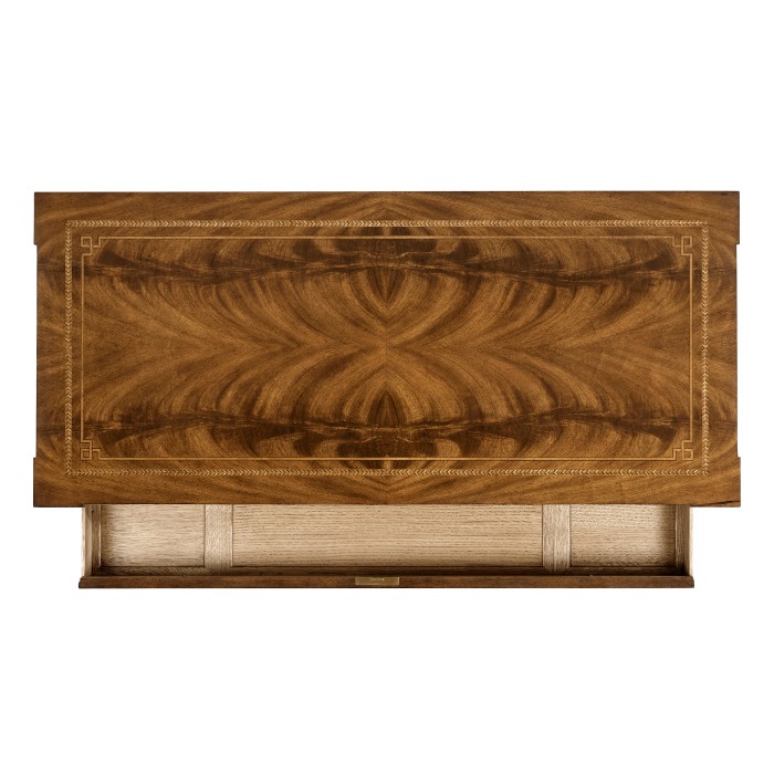 Empire style walnut three drawer chest