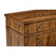 Empire style walnut three drawer chest