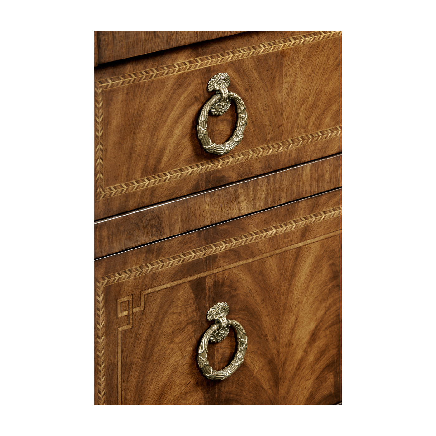 Empire style walnut three drawer chest