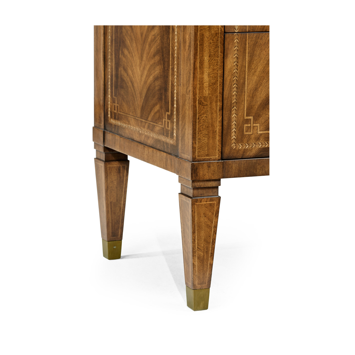 Empire style walnut three drawer chest