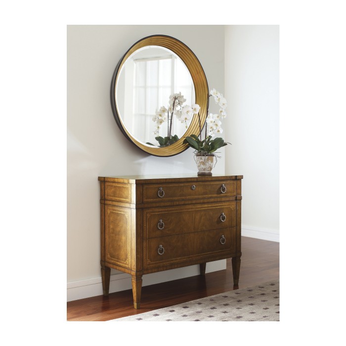 Empire style walnut three drawer chest
