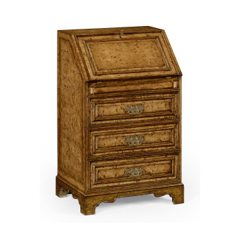 Burl oak fall front bureau