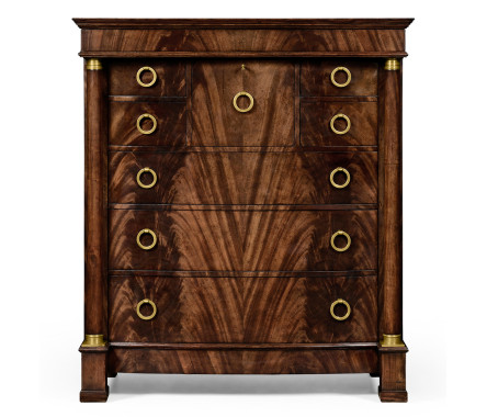 Mahogany biedermeier high chest