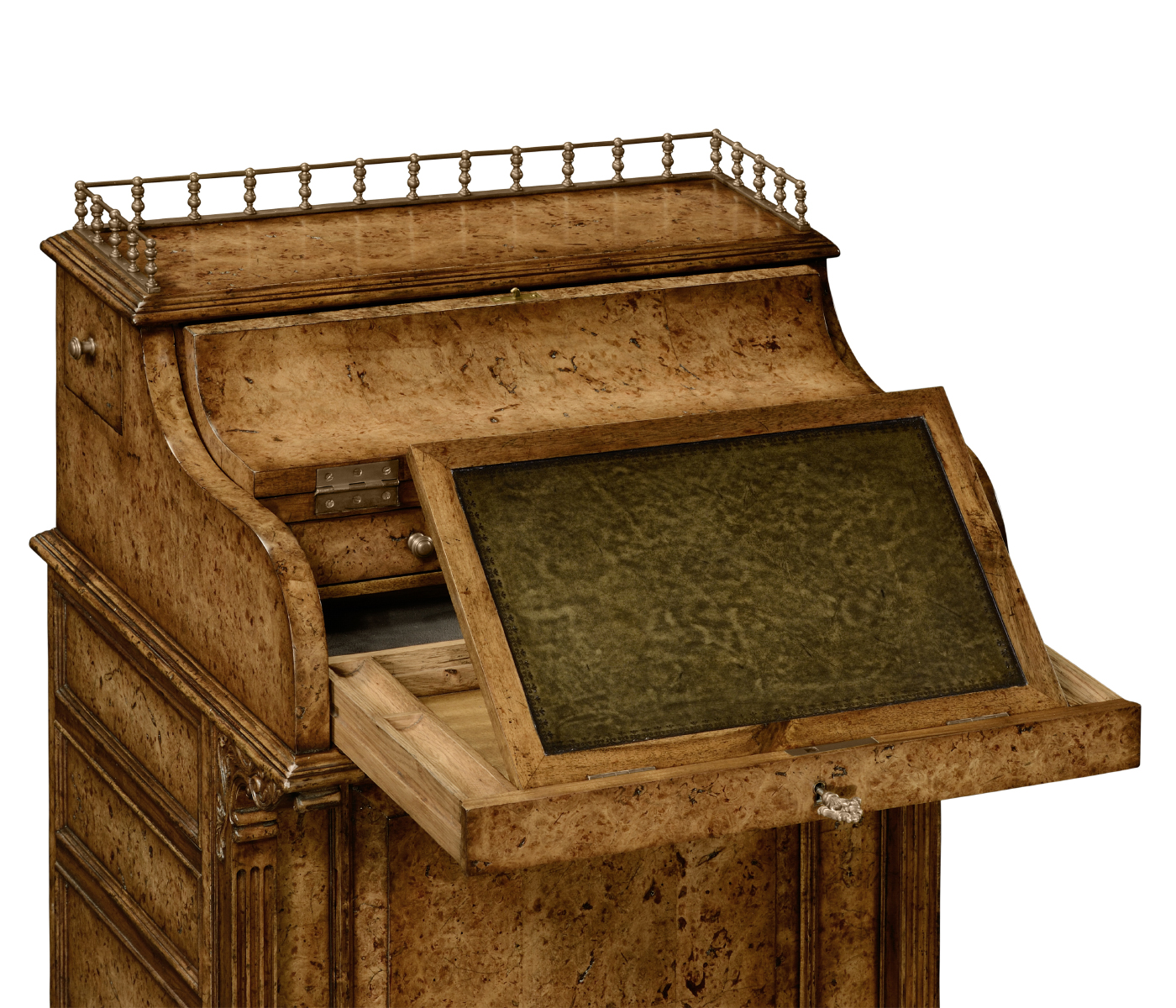 Burl oak davenport desk