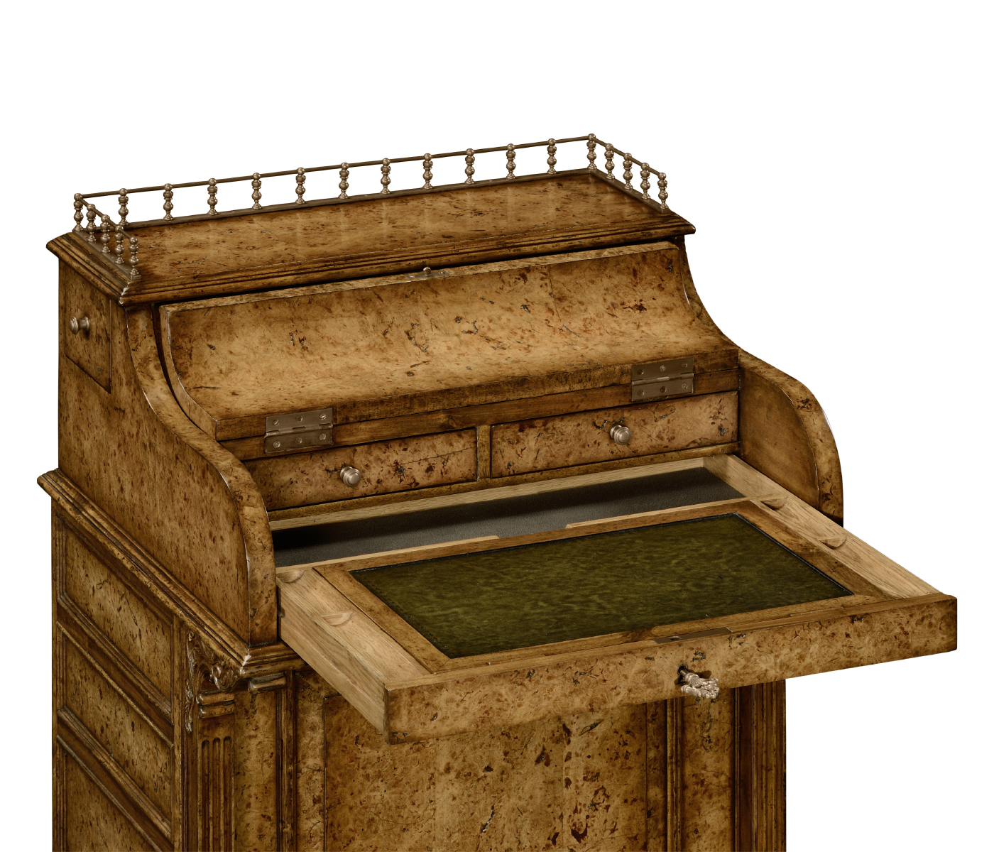 Burl oak davenport desk