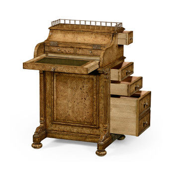 Burl oak davenport desk