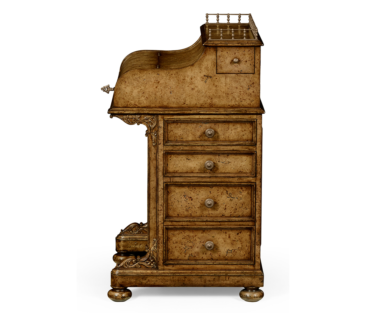 Burl oak davenport desk