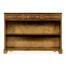 George II style burl oak bookcase with drawers