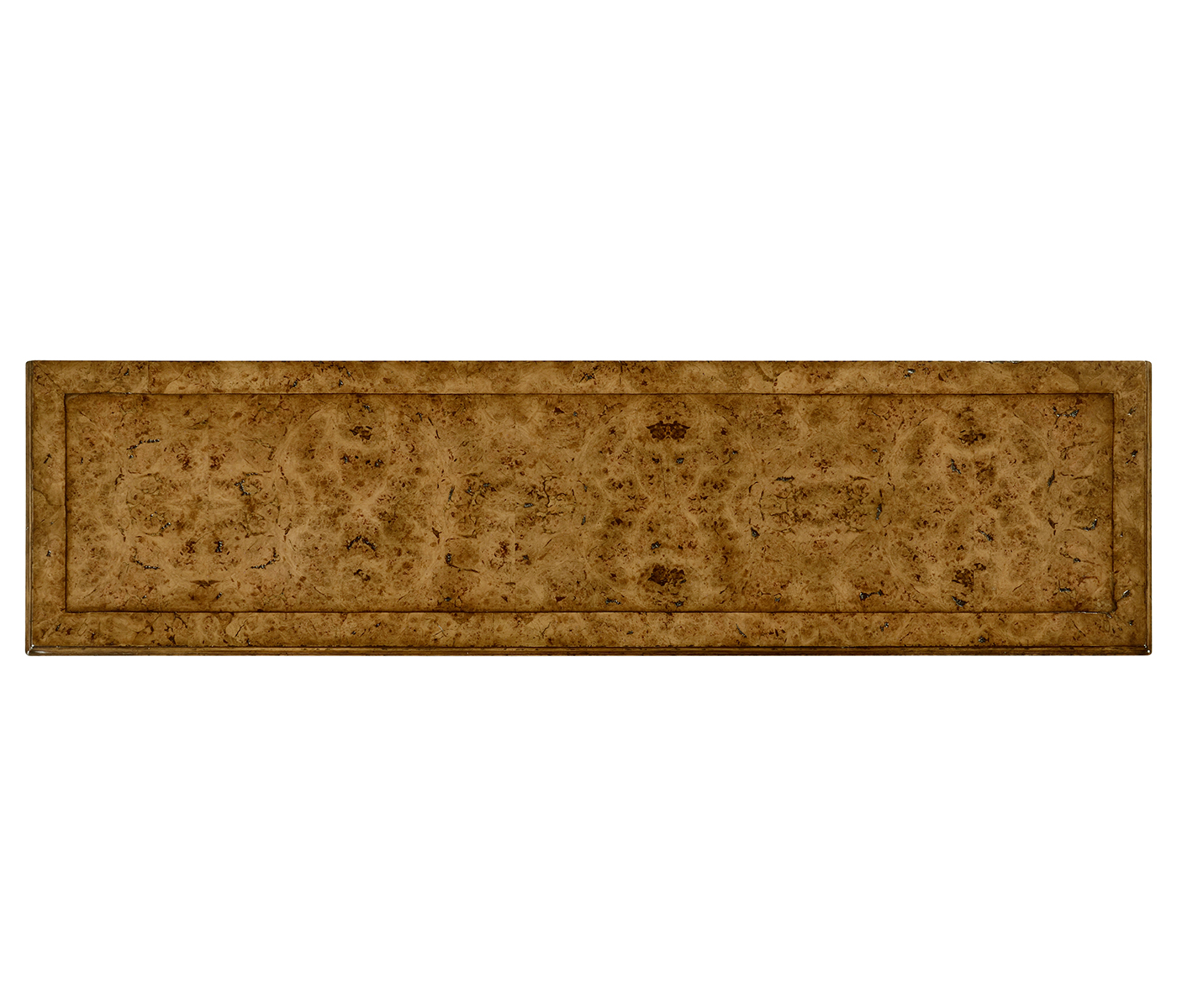 George II style burl oak bookcase with drawers