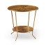Argentinian walnut veneered round side table