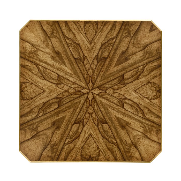 Argentinian walnut veneered square side table