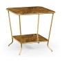 Argentinian walnut veneered square side table