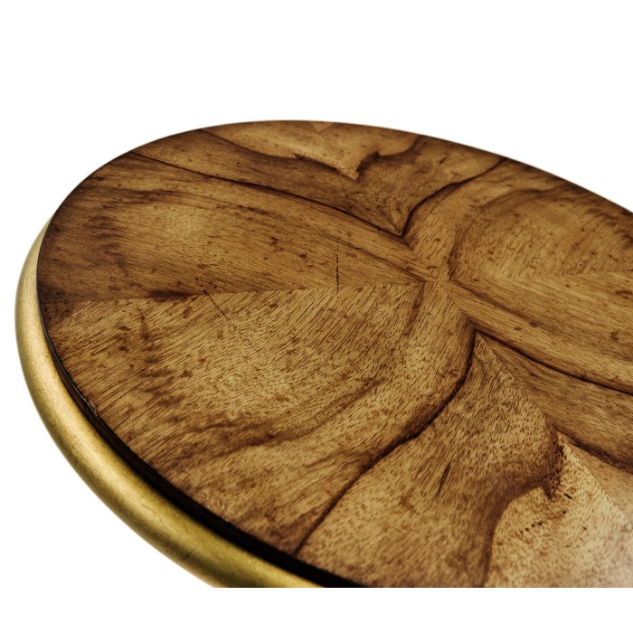 Argentinian walnut veneered circular lamp table