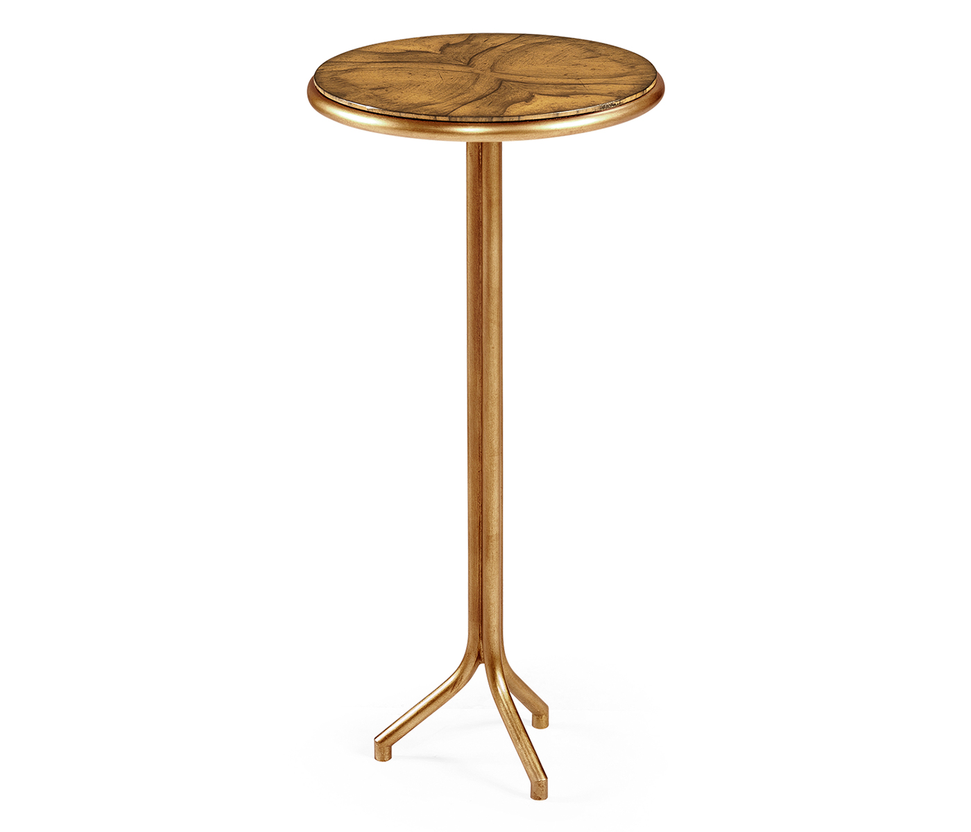 Argentinian walnut veneered circular lamp table