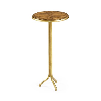 Argentinian walnut veneered circular lamp table