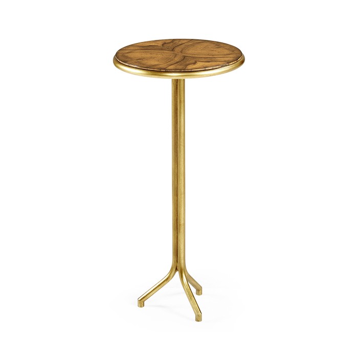 Argentinian walnut veneered circular lamp table